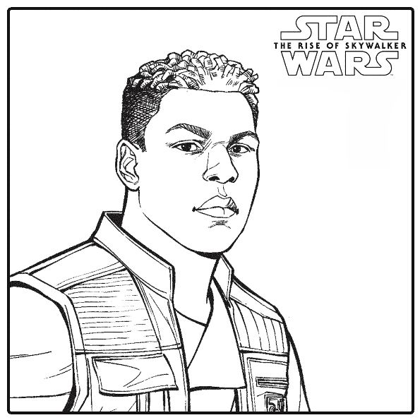 Coloring page Star Wars Rise of Skywalker Finn Rise of